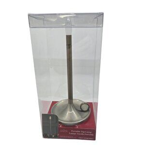 Ashland Portable Tap Lamp Brushed Silver Metal Touch Tap Control NEW
